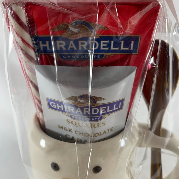Ceramic Snowman Mug W/Ceramic Spoon & Ghirardelli Chocolate, & Peppermint Stick - Picture 8 of 9